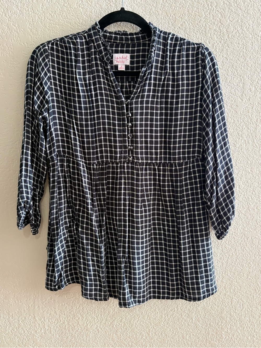Isabel Maternity by Ingrid & Isabel Black and White Windowpane Maternity Tunic